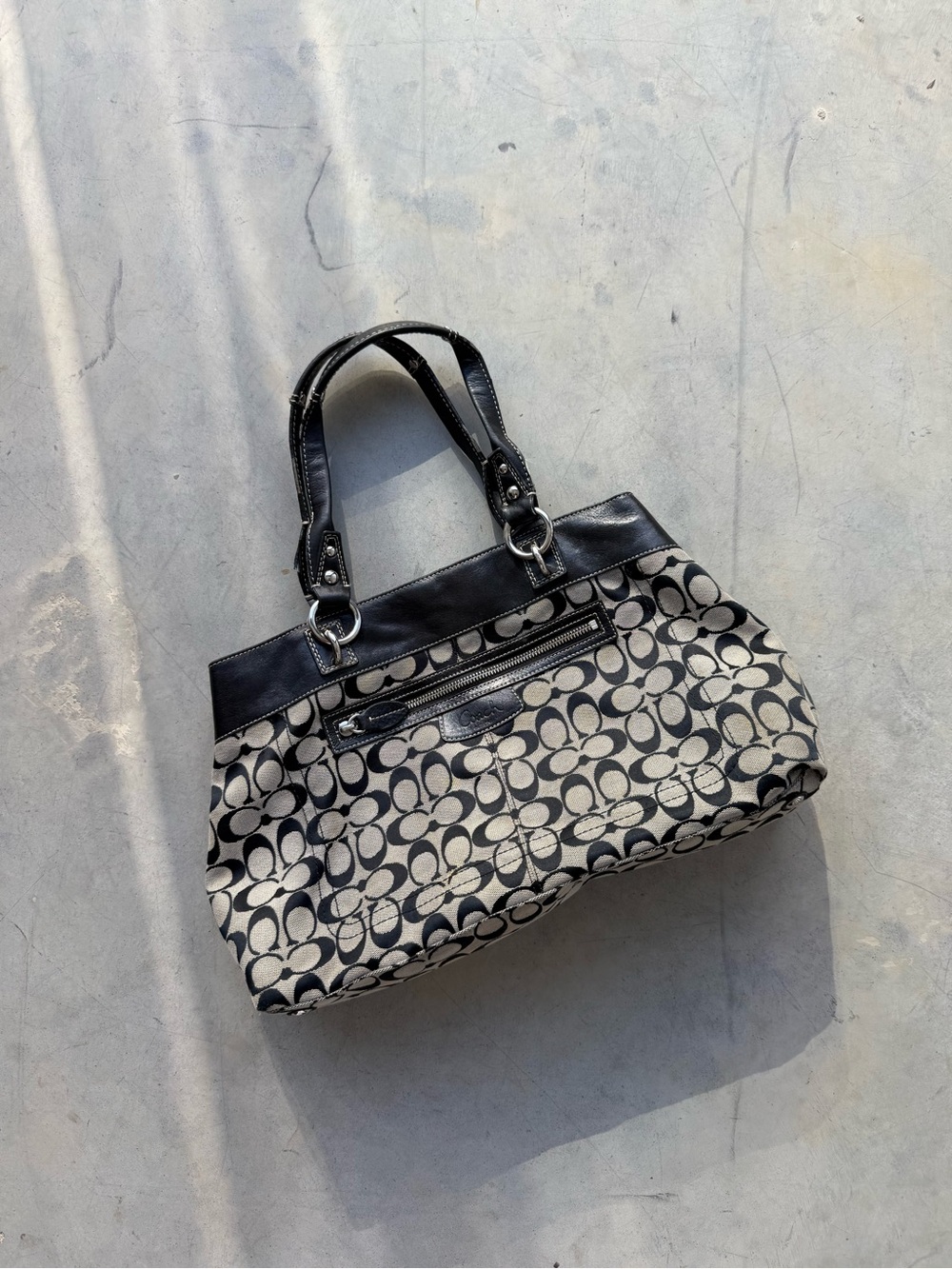 vintage coach monogram tote bag